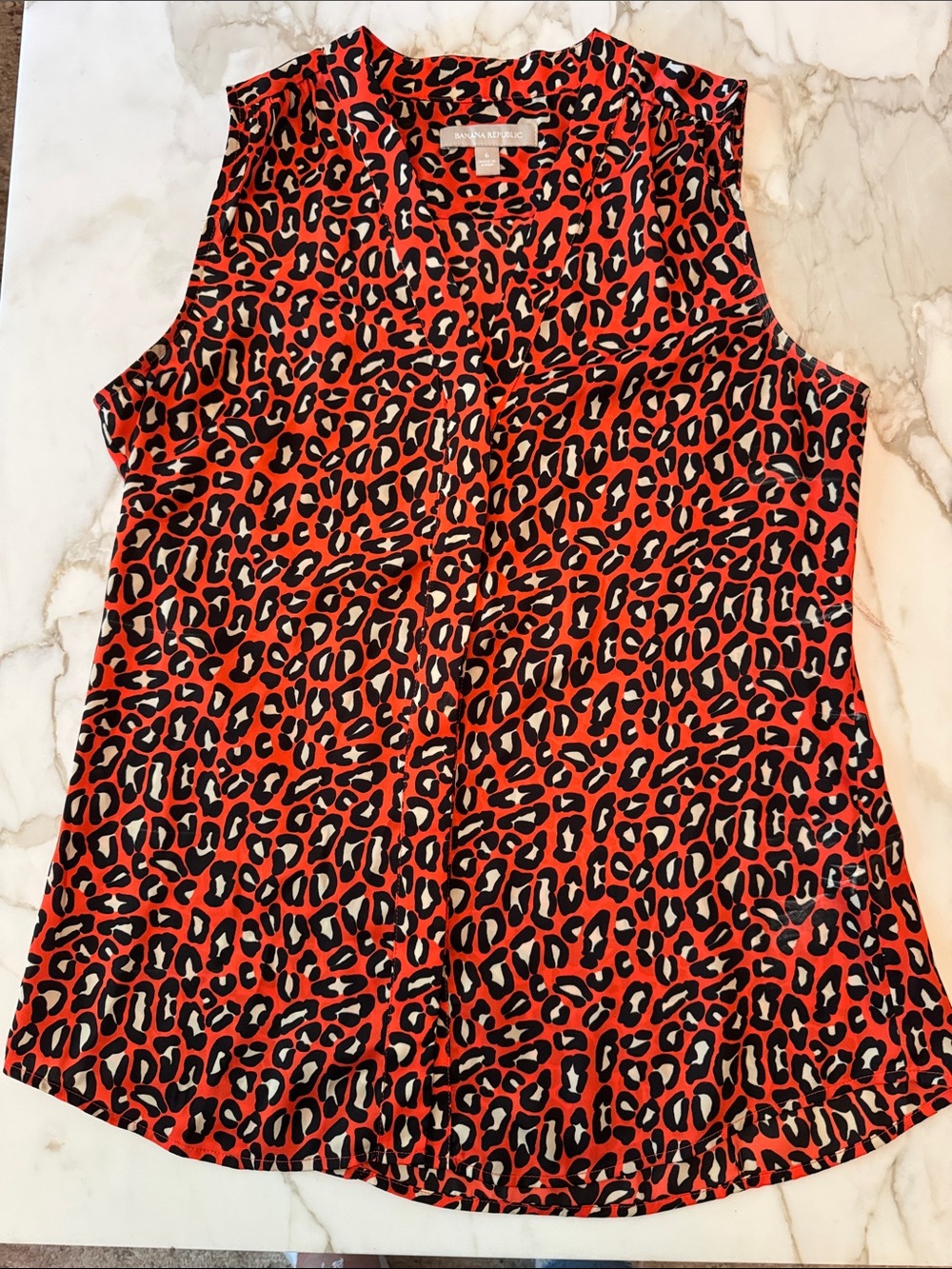 Banana Republic Orange and Black Leopard Print Sleeveless Camisole